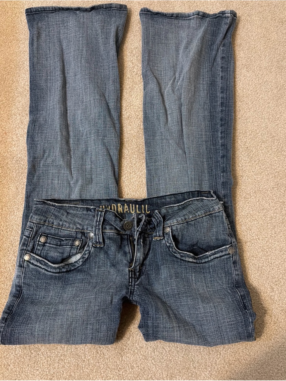 Vintage Low Rise Hydraulic Classic Women's Blue Denim Jeans